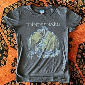 EUC Junk Food retro Whitesnake baby tee | Small